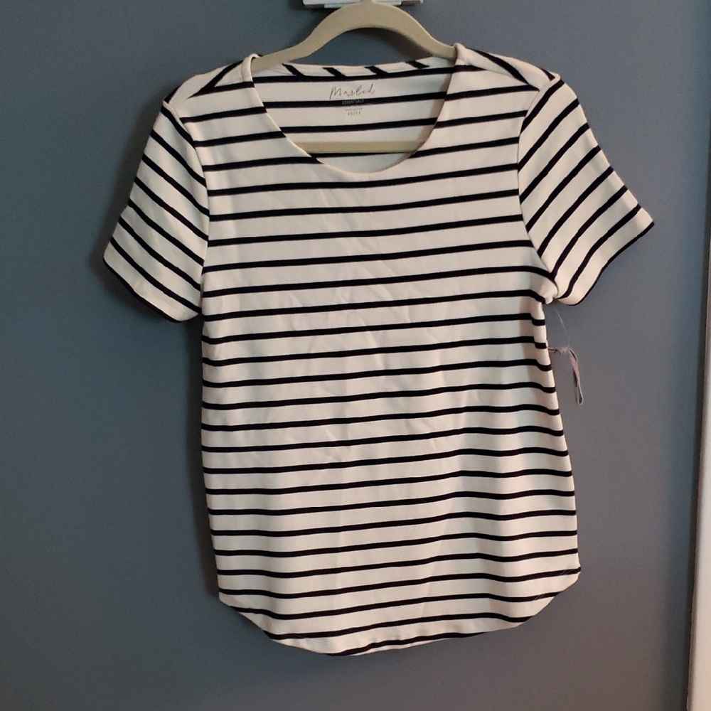 Womans Blue and White Heavy Tee Shirt
